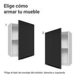Alacena 50cm 1 Puerta Blanco/Negro Lux Madesa