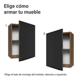 Alacena 50cm 1 Puerta Marrón/Negro Lux Madesa