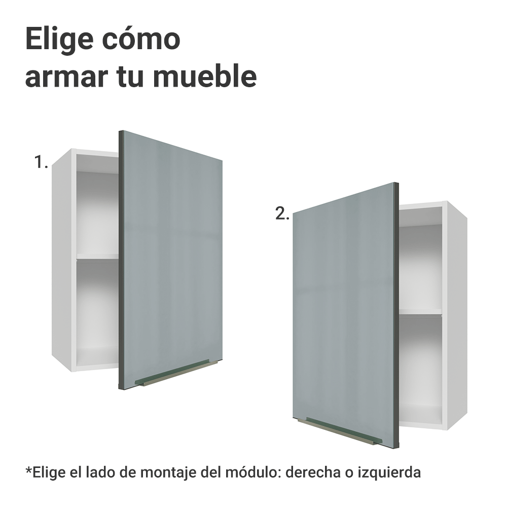 Alacena 50cm 1 Puerta Blanco/Gris Lux Madesa