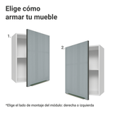 Alacena 50cm 1 Puerta Blanco/Gris Lux Madesa
