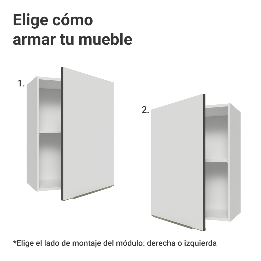 Alacena 50cm 1 Puerta Blanco/Blanco aterciopelado Lux Madesa
