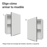 Alacena 50cm 1 Puerta Blanco/Blanco aterciopelado Lux Madesa