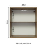 Alacena 60 cm 1 Puerta Lux Marrón/Gris