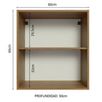 Alacena 60 cm con 2 Nichos Abiertos Marrón Línea Estándar Madesa