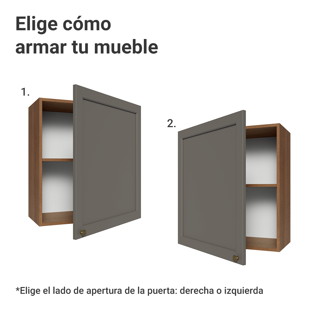 Alacena 60 cm 1 Puerta Marrón/Gris Vik Madesa