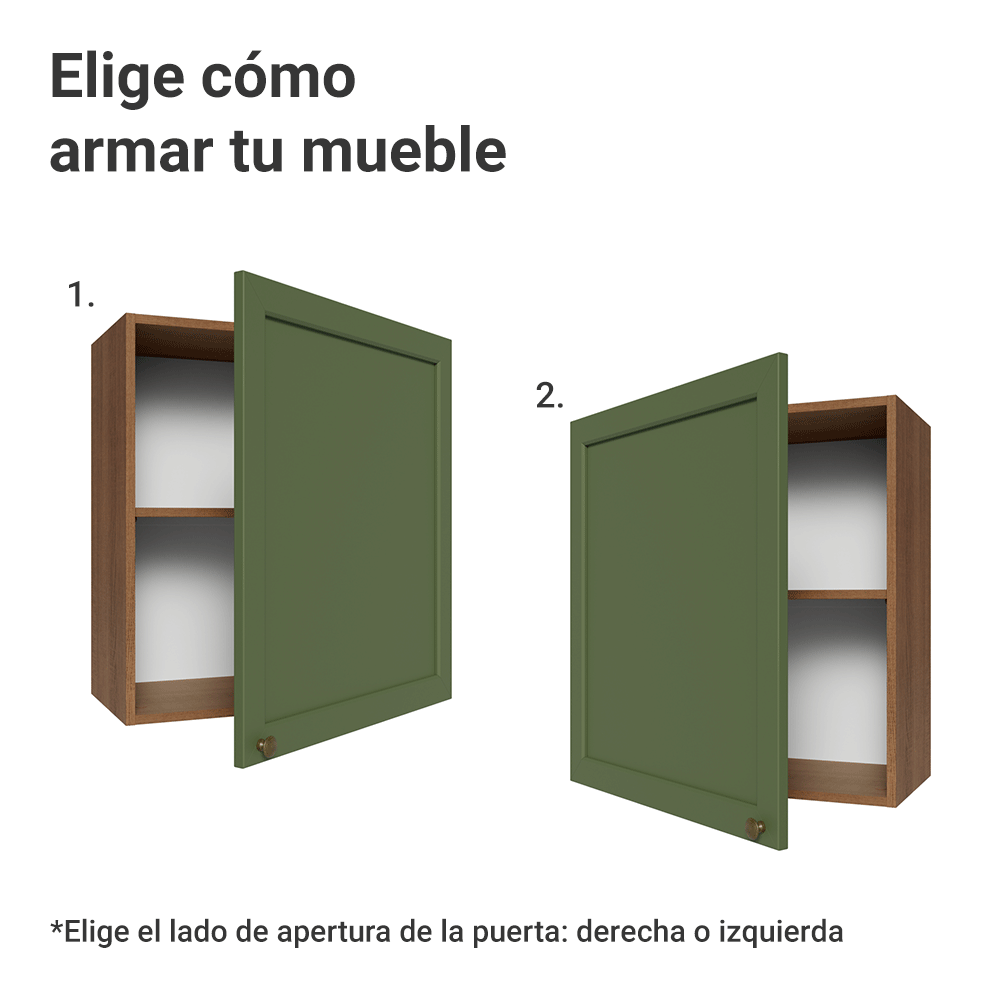 Alacena 60 cm 1 Puerta Marrón/verde Vik Madesa