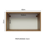 Alacena Gabinete Superior Cocina Madesa Glamy 60cm Marrón/Negro