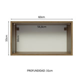 Alacena 60 cm 1 Puerta Lux Marrón/Negro