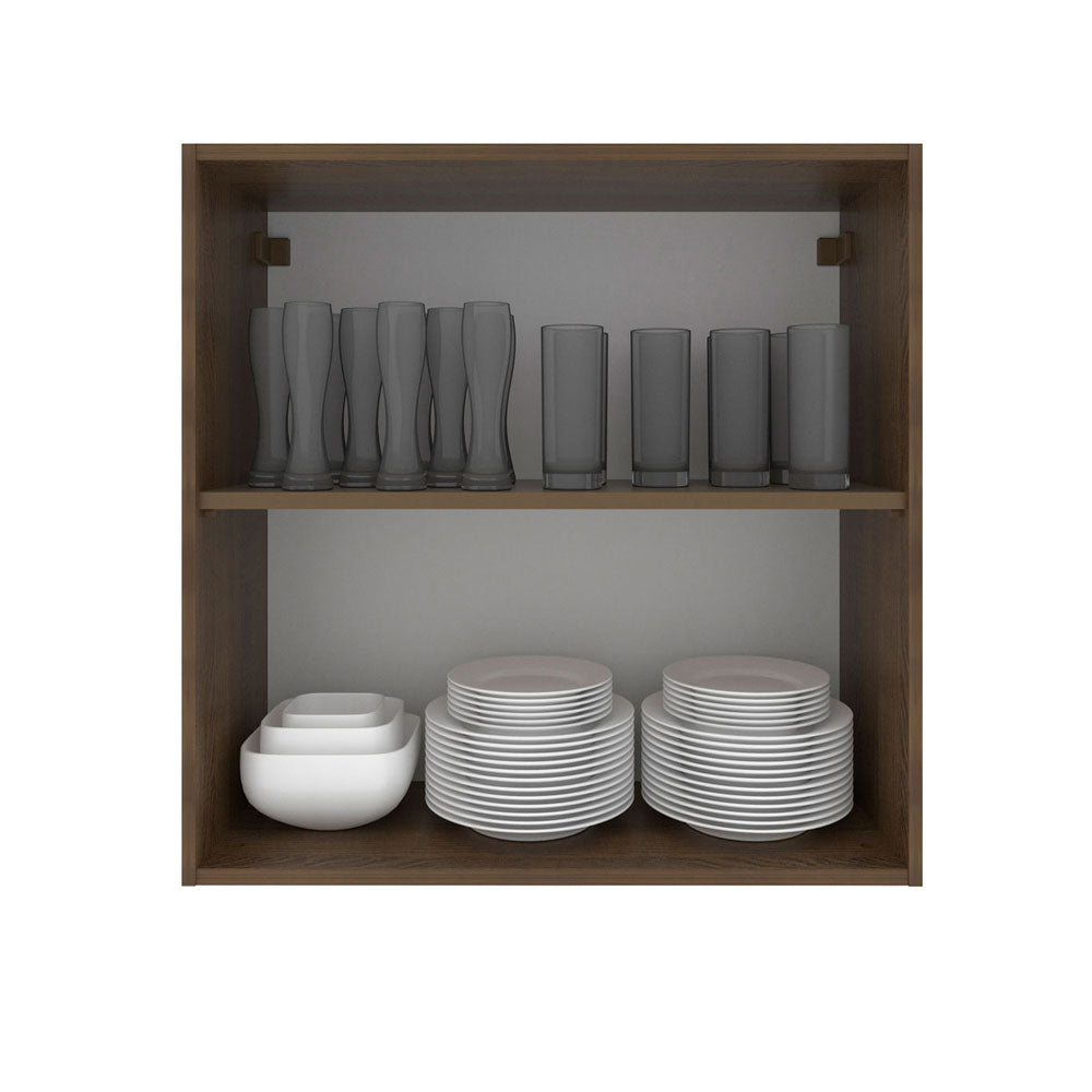 Alacena Cocina 70 cm 2 Puertas Marrón/Blanco Stella Madesa