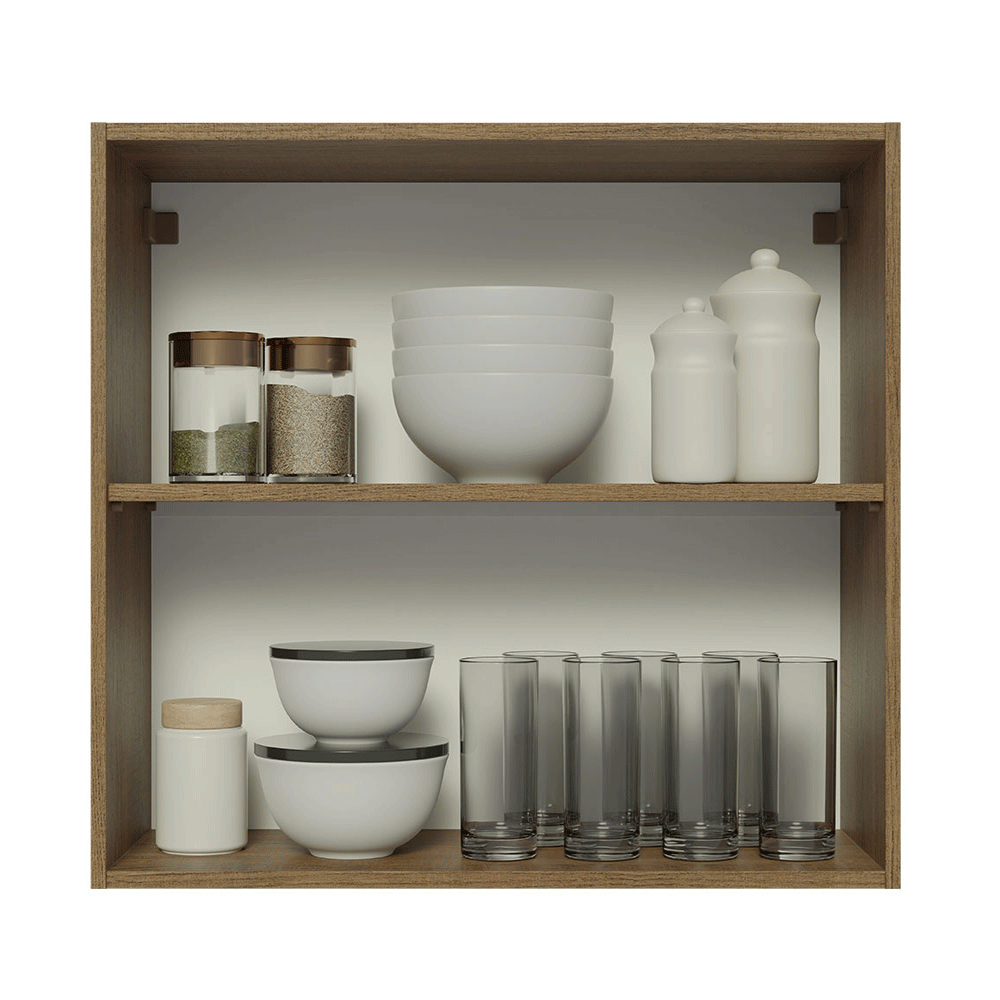 Alacena Cocina 70 cm 2 Puertas Marrón/Blanco Aterciopelado Lux Madesa