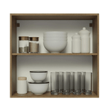 Alacena Cocina 70 cm 2 Puertas Marrón/Blanco Aterciopelado Lux Madesa