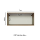 Alacena 70 cm 1 Puerta Glamy Marrón