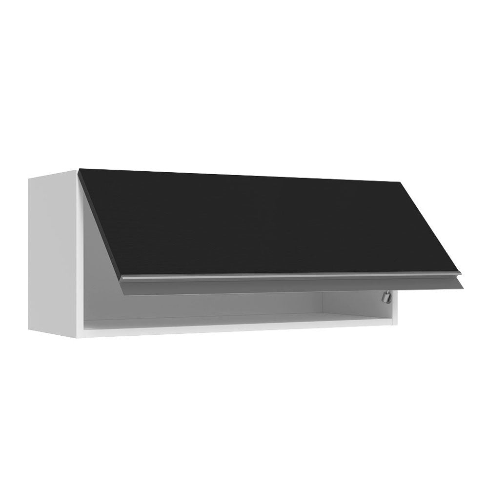 Alacena Cocina 100% MDF 70 cm 1 Puerta Abatible Blanco/Negro Acordes Madesa
