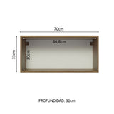 Alacena 70 cm 1 Puerta Lux Marrón/Gris
