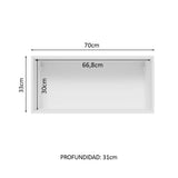 Alacena 70 cm 1 Puerta Lux Blanco/Gris