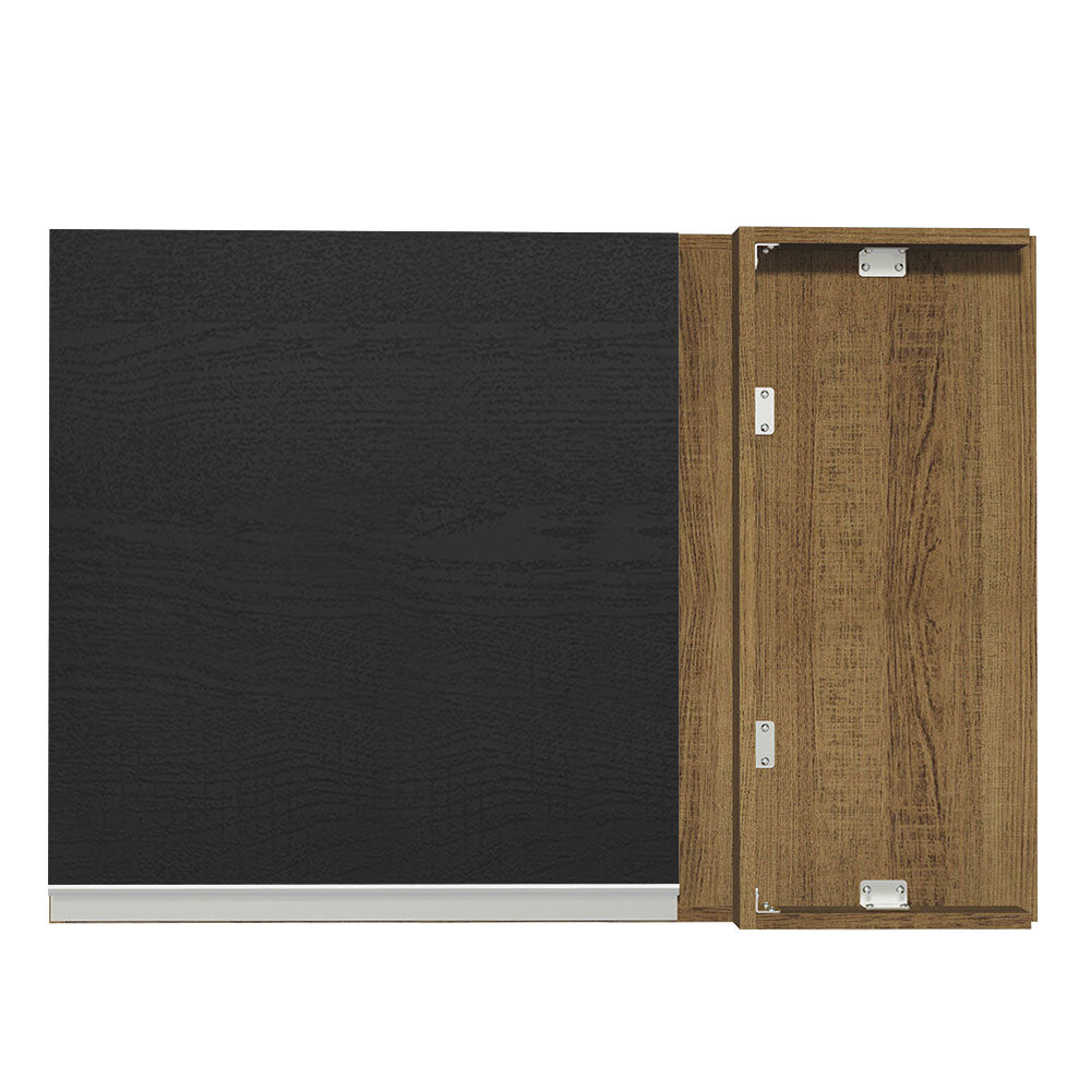 Alacena Esquinera 94 cm 1 Puerta Marrón/Negro Glamy Madesa