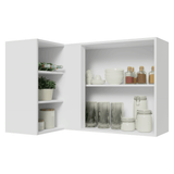Alacena Cocina Esquinera Para Línea 60 cm de Profundidad Blanco/Crema Vik Madesa