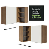 Alacena Cocina Esquinera 1 Puerta para línea de 60 cm de Profundidad Marrón/Blanco Stella Madesa