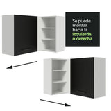 Alacena Cocina Esquinera 1 Puerta para línea de 60 cm de Profundidad Blanco/Negro Agata Madesa