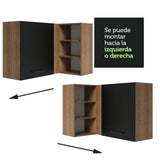 Alacena Cocina Esquinera 1 Puerta para línea de 60 cm de Profundidad Marrón/Negro Agata Madesa