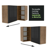 Alacena 102 cm 1 Puerta Lux Marrón/Negro
