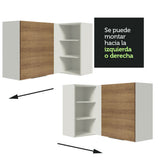 Alacena Cocina Esquinera 1 Puerta para línea de 60 cm de Profundidad Blanco/Marrón Stella Madesa