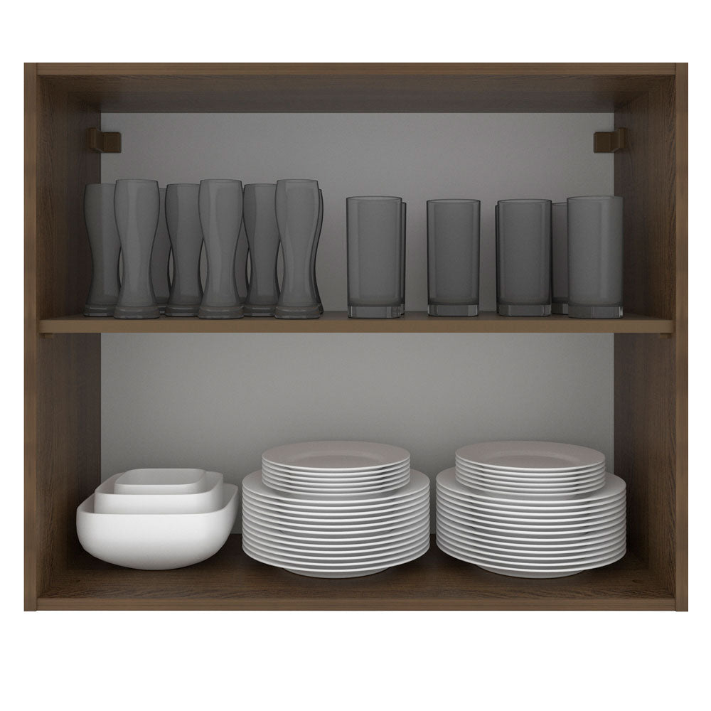 Alacena Cocina 80 cm 2 Puertas Marrón Stella Madesa