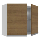 Alacena Cocina 100% MDF 80 cm 2 Puertas Blanco/Marrón Acordes Madesa