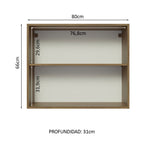 Alacena 80 cm 2 Puertas Marrón/Blanco Glamy Madesa