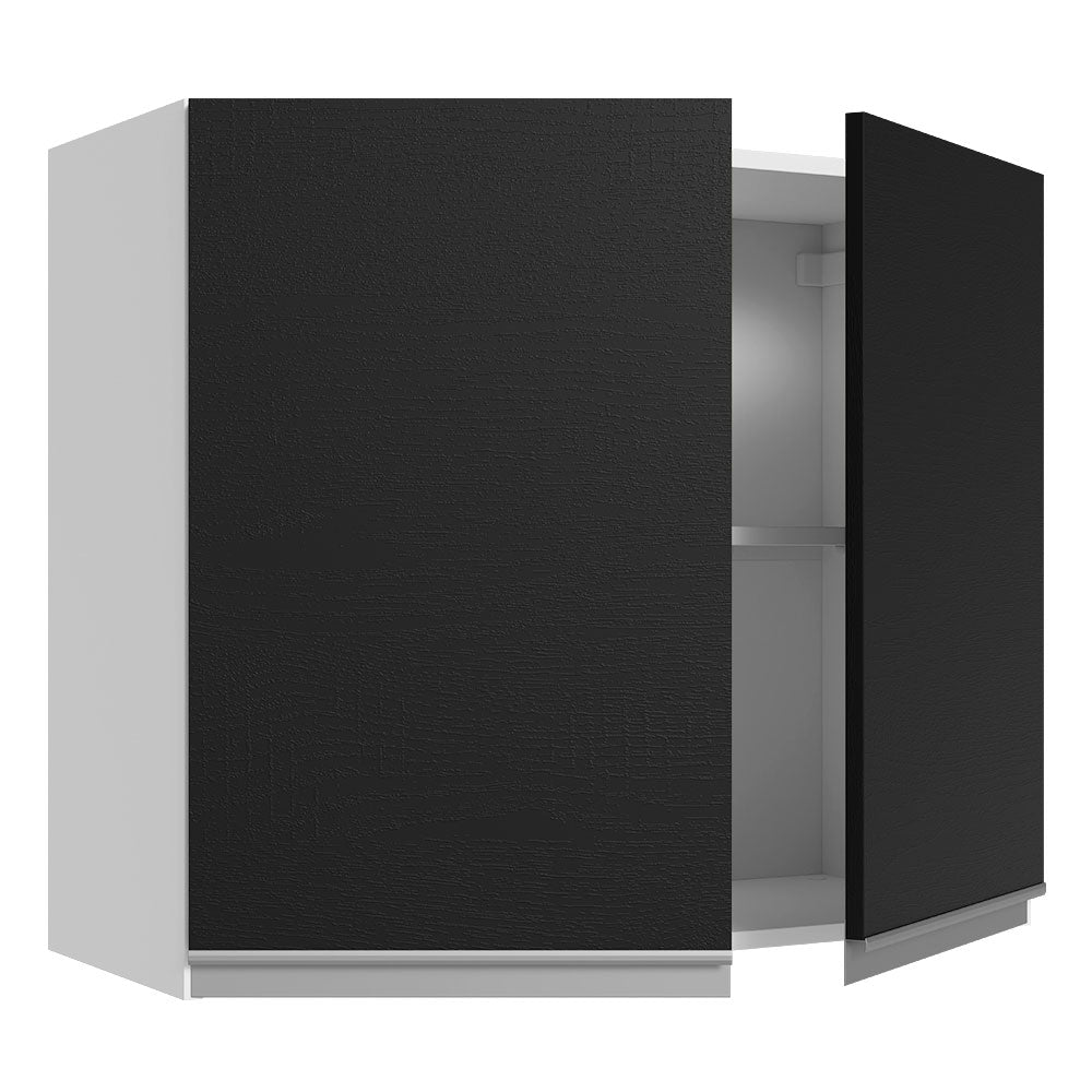 Alacena Cocina 100% MDF 80 cm 2 Puertas Blanco/Negro Acordes Madesa