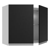 Alacena Cocina 100% MDF 80 cm 2 Puertas Blanco/Negro Acordes Madesa