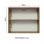 Alacena 80 cm 2 Puertas Marrón/Negro Glamy Madesa
