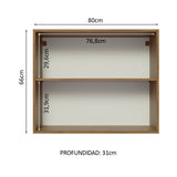Alacena Gabinete Superior Cocina Madesa Glamy 80cm Marrón/Negro