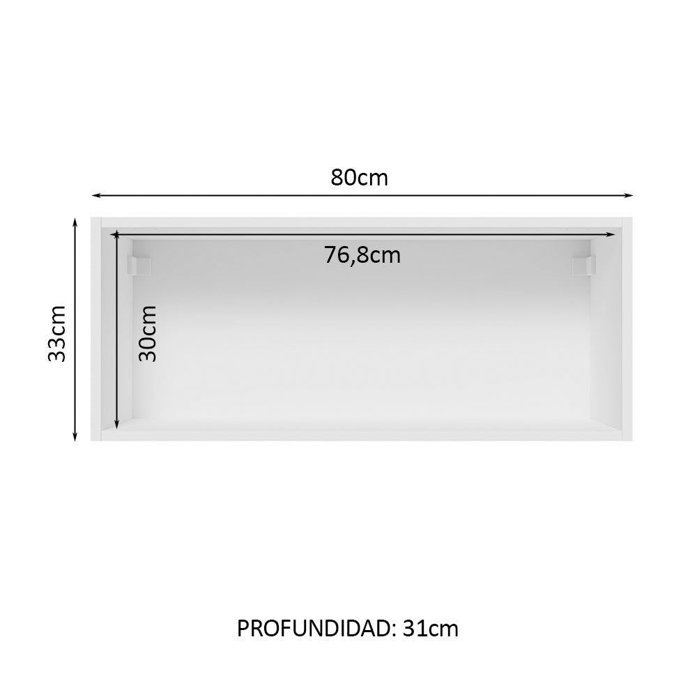 Alacena Gabinete Superior Madesa Glamy 80cm Blanco/Crema