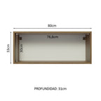 Alacena 80 cm 1 Puerta Marrón/Blanco Glamy Madesa