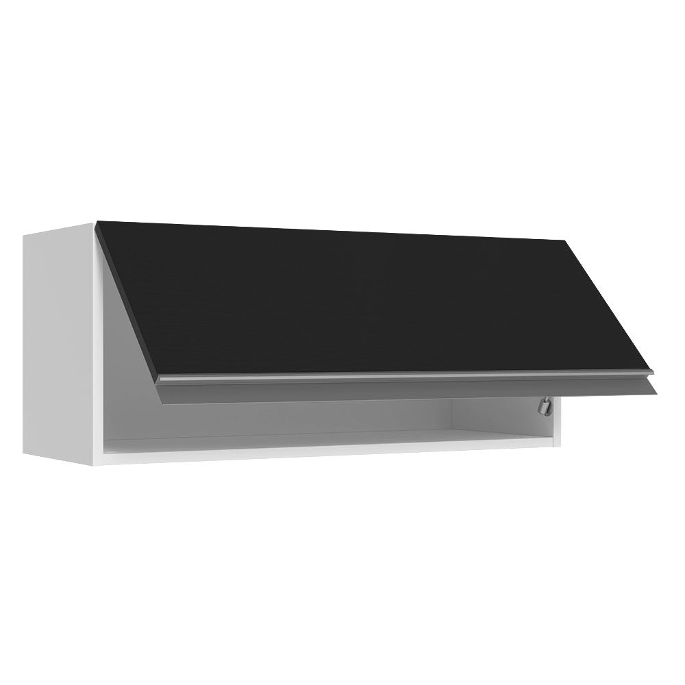 Alacena Cocina 100% MDF 80 cm 1 Puerta Abatible Blanco/Negro Acordes Madesa