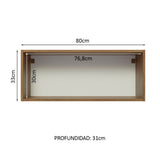 Alacena Gabinete Superior Cocina Madesa Glamy 80cm 1 Puerta Marrón/Negro
