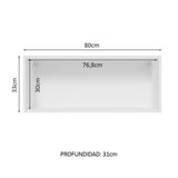 Alacena 80 cm 1 Puerta Rebatible Glamy Blanco/Marrón