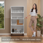 Cristalero 70 cm 2 Puertas con Patas Trapecio Blanco Línea Estándar Madesa