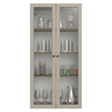 Módulo Cristaleiro 70 cm 2 Puetas de Vidrio Marrón/Crema Vik Madesa