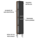 Despensero 32 cm Sin cajones 2 Puertas Emilly Marrón/Negro