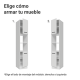 Despensero 40 cm 2 Puertas e 2 Nichos Blanco Agata Madesa