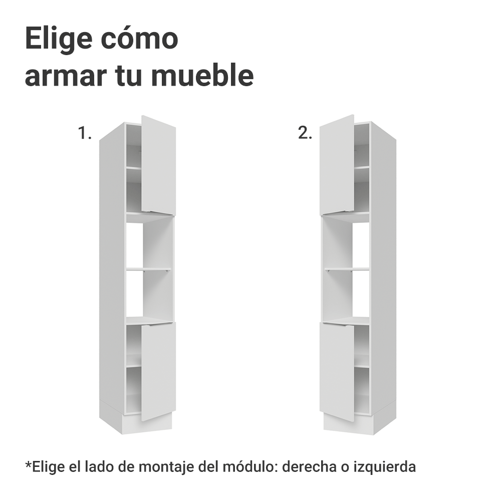 Despensero 40 cm 2 Puertas e 2 Nichos Blanco Stella Madesa