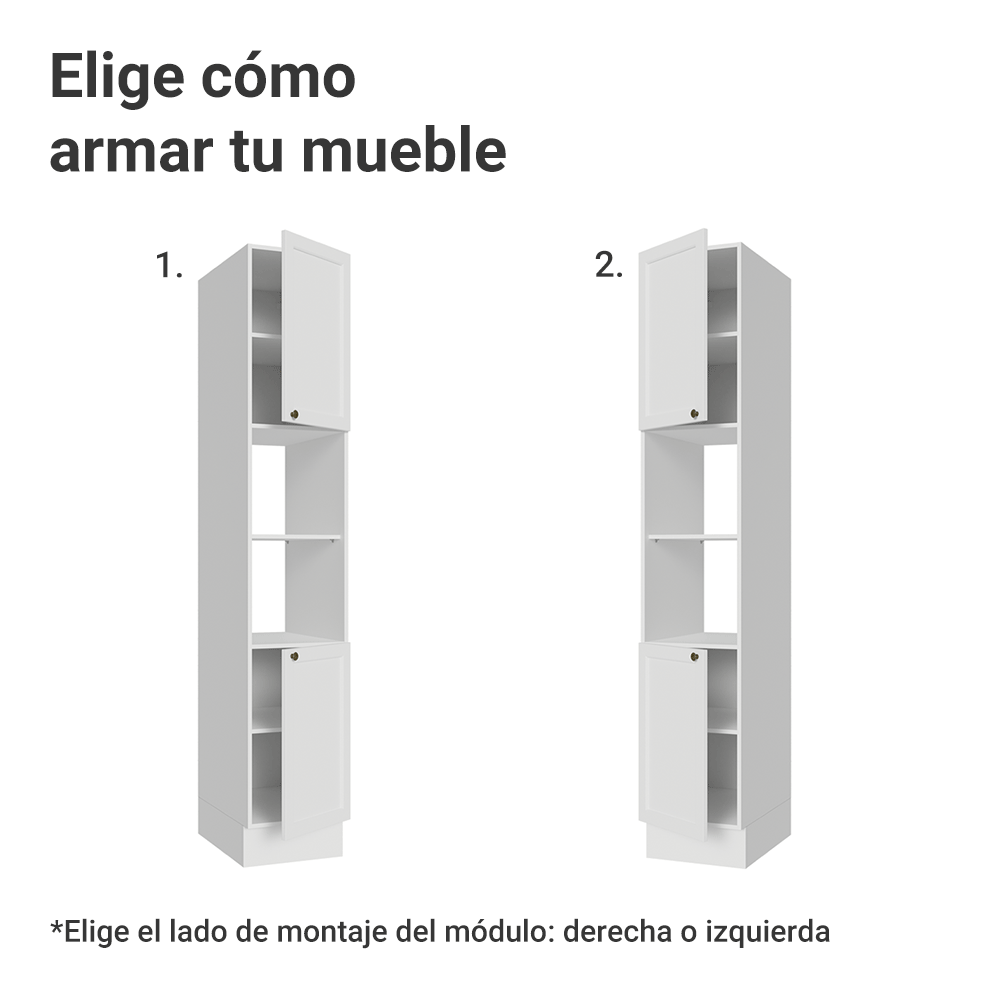 Despensero 40 cm 2 Puertas e 2 Nichos Blanco Vik Madesa