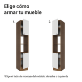 Despensero 40 cm 2 Puertas e 2 Nichos Marrón/Blanco Vik Madesa