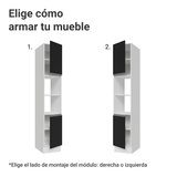 Despensero 40 cm 2 Puertas e 2 Nichos Blanco/Negro Glamy Madesa