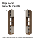 Despensero 40 cm 2 Puertas e 2 Nichos Marrón/Crema Agata Madesa
