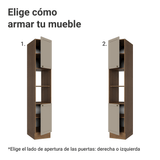 Despensero 40 cm 2 Puetas e 2 Nichos Marrón/Crema Vik Madesa