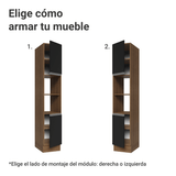 Despensero 40 cm 2 Puertas e 2 Nichos Marrón/Negro Glamy Madesa