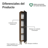 Despensero 40 cm 1 Puerta Marrón/Negro Lille Madesa